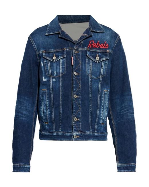 DSquared² Blue Rebels Vintage Denim Jacket for men