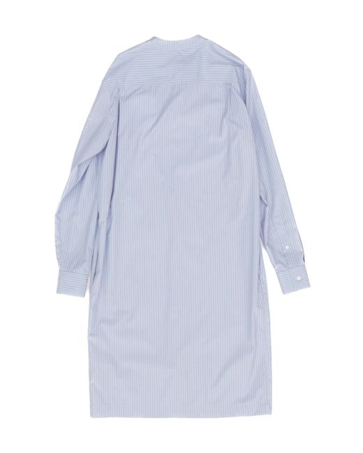 The Row Blue Long-Sleeved Striped Dress