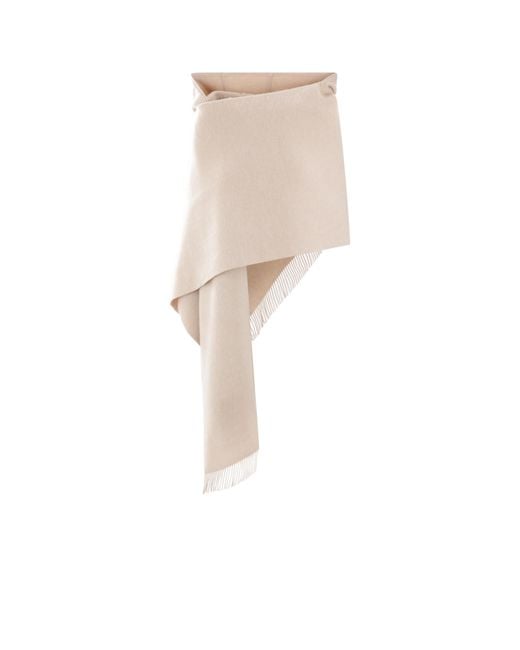 Brunello Cucinelli White Knitted Fringed Scarf