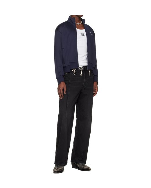 Vetements Blue Long-Sleeved Zip-Up Sweatshirt for men
