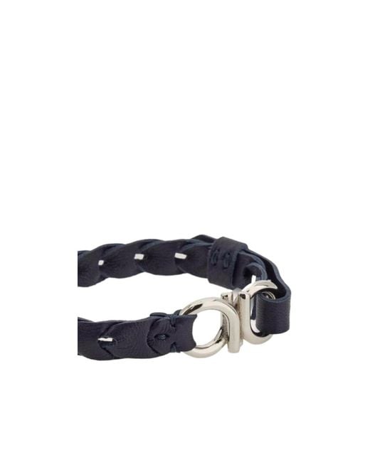 Ferragamo Blue Ferragamo Gancini Braided Bracelet for men