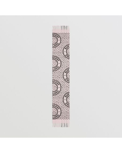 Burberry Pink Tb Logo-Print Reversible Check Scarf for men