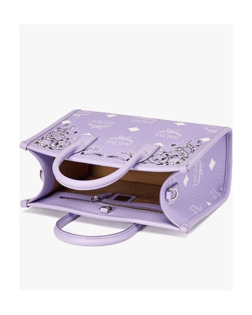 MCM Purple Top Handle Shoulder Bag
