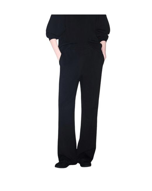 ARMANI EXCHANGE Black Elastic-Waist Casual Trousers