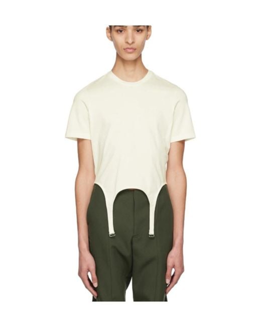 Dion Lee White Organic Cotton Garter T-Shirt for men