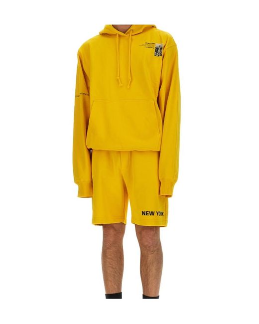 Helmut Lang Yellow Elastic Waist Shorts for men