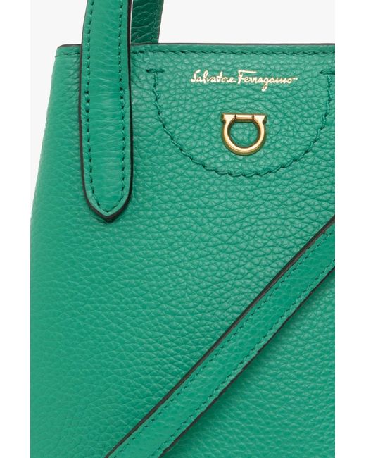 Ferragamo Green Logo Gancini Mini Shoulder Bag