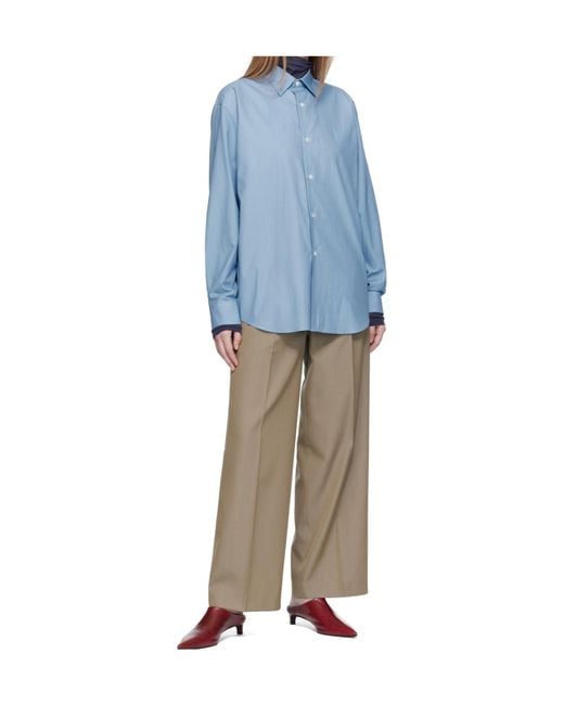 Auralee Blue Finx Twill Shirt