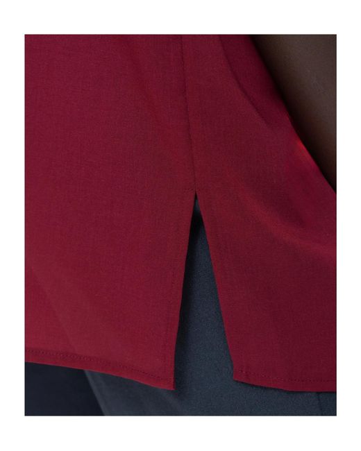 Joseph Red Broca Sheer Fine Wool Blouse