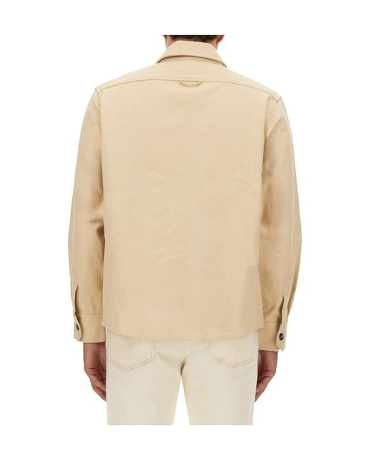 A.P.C. Natural Buttoned Long-Sleeved Shirt for men