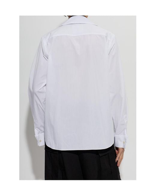 Sacai White Long-Sleeved Shirt for men