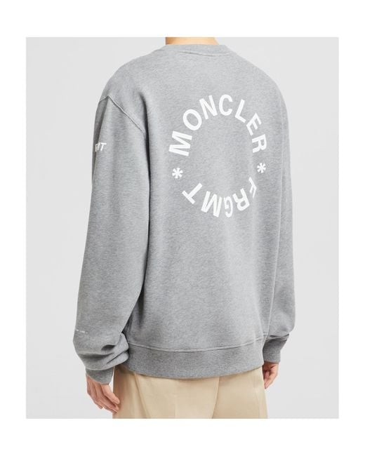 Moncler Gray X Frgmt Maxi Logo Cotton Sweatshirt for men