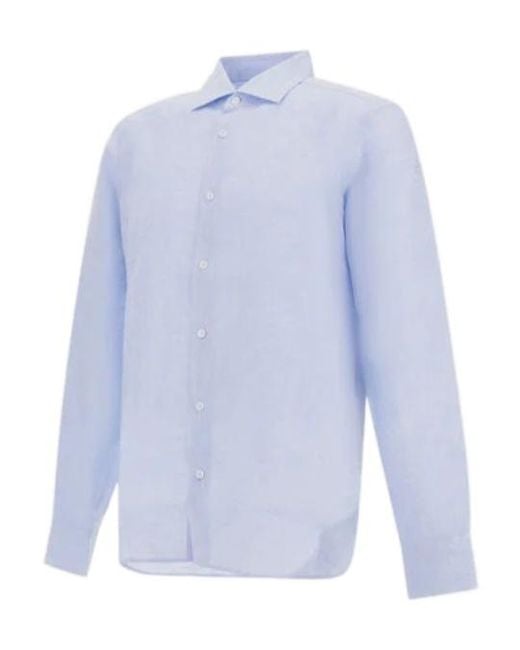 Herno Blue Buttoned Shirt for men