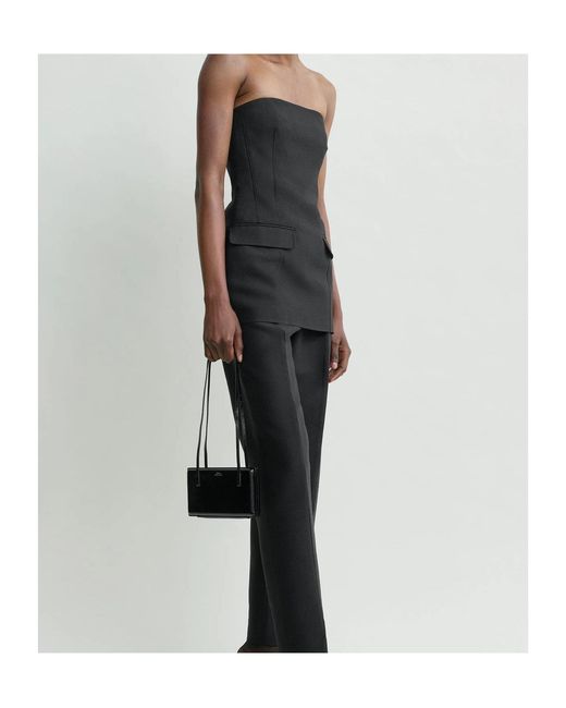 Totême  Black Totême Off-Shoulder Pocket Detail Top