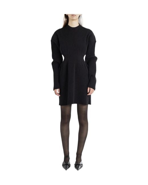 Balenciaga Black Hourglass Striped Dress