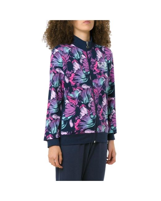 EA7 Purple Logo Casual Coat