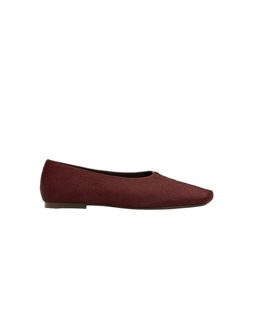 AMI Brown Two-Tone Leather Ballet Flats