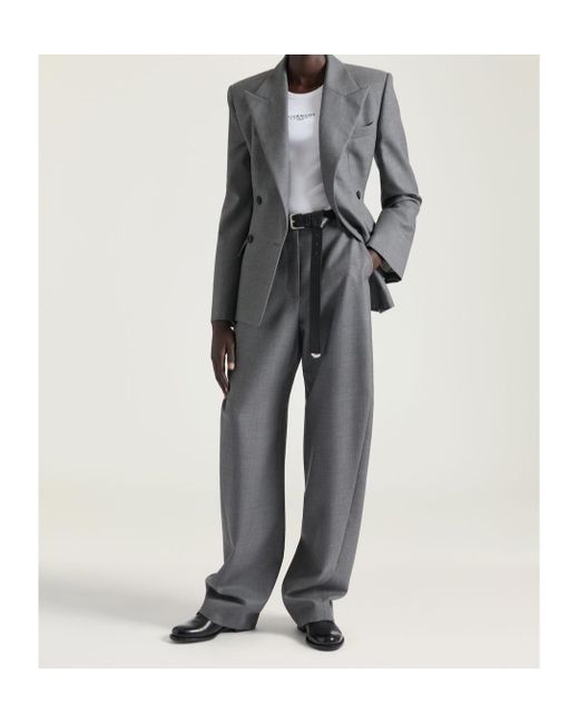 Givenchy Gray Double Breasted Straight Hem Jacket