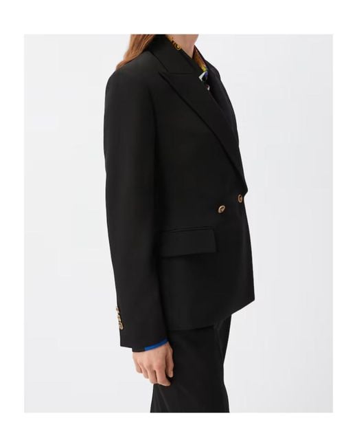 Versace Black Wool Grain De Poudre Blazer