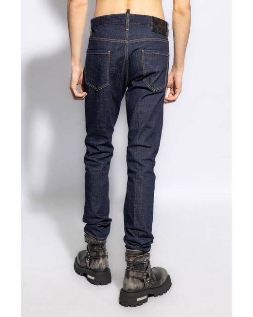 DSquared² Blue Cool Guy Logo-Patch Jeans for men