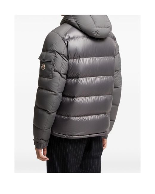 Moncler Gray Maya Hooded Cropped Down Jacket for men