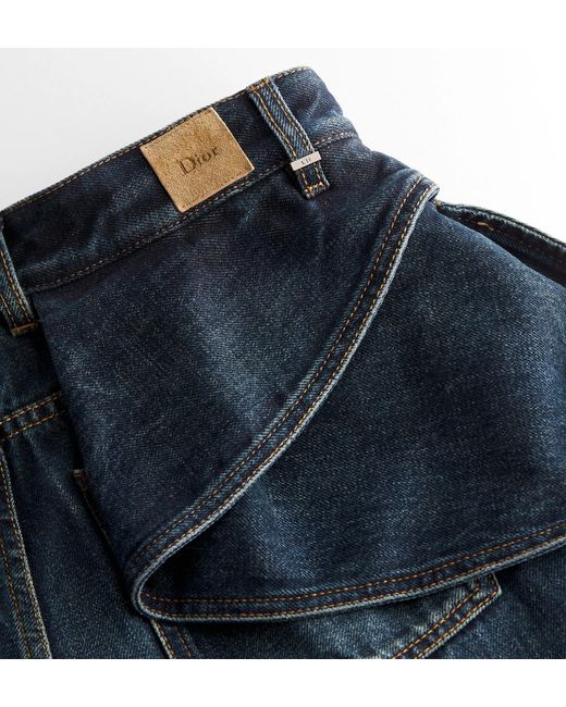 Dior Blue Draped Flared Jeans