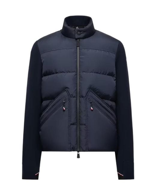 Moncler Blue Grenoble Quilted Zip-Up Jacket for men