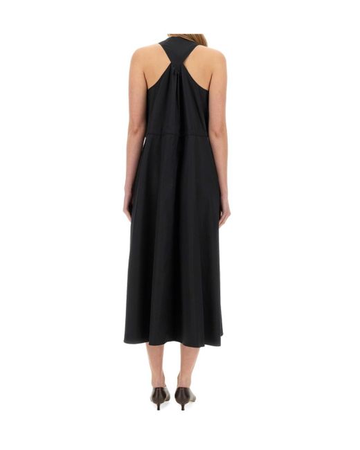 Aspesi Black Poplin Midi Dress