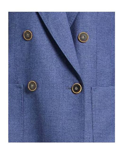 Max Mara Blue Minimalist Doublebreasted Blazer Jacket