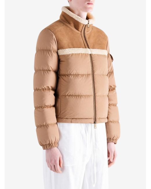 Moncler Natural Aurore Logo Patch Padded Jacket