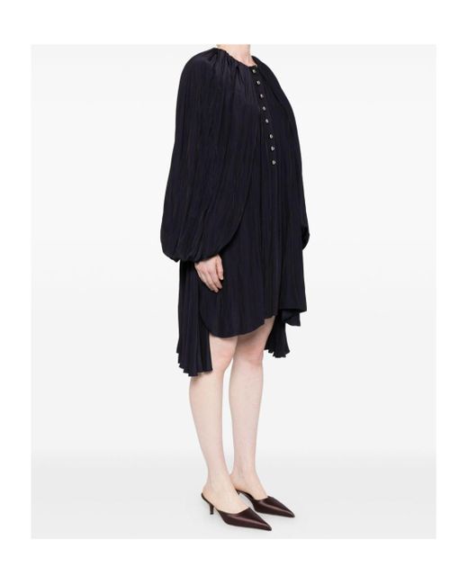 Lanvin Blue Wide Leg Pleated Dress
