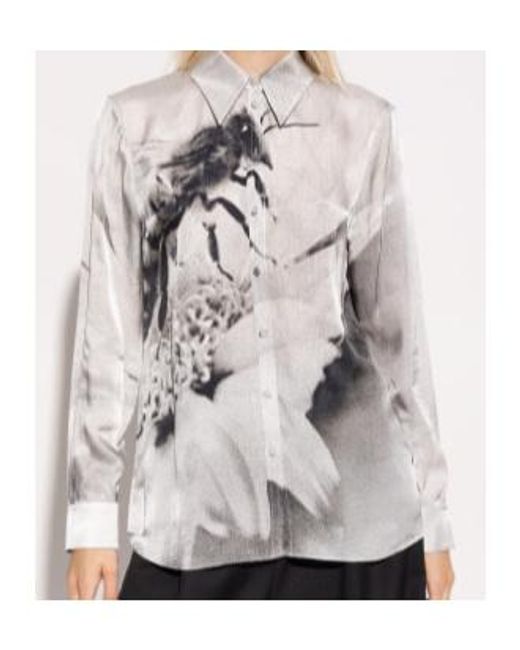 Tory Burch Gray Graphic-Print Shirt