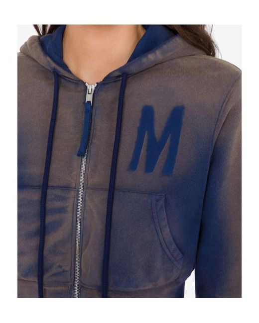 Moschino Blue Gradient Cropped Hoodie