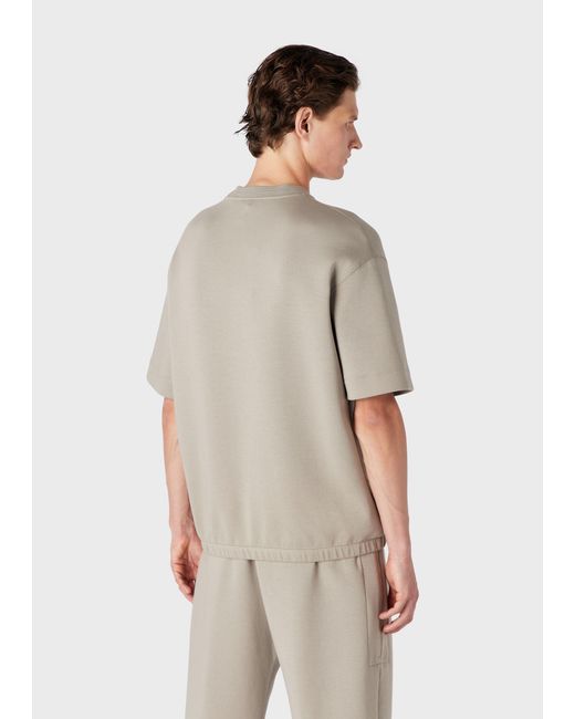 Emporio Armani White Short-Sleeved Round Collar T-Shirt for men
