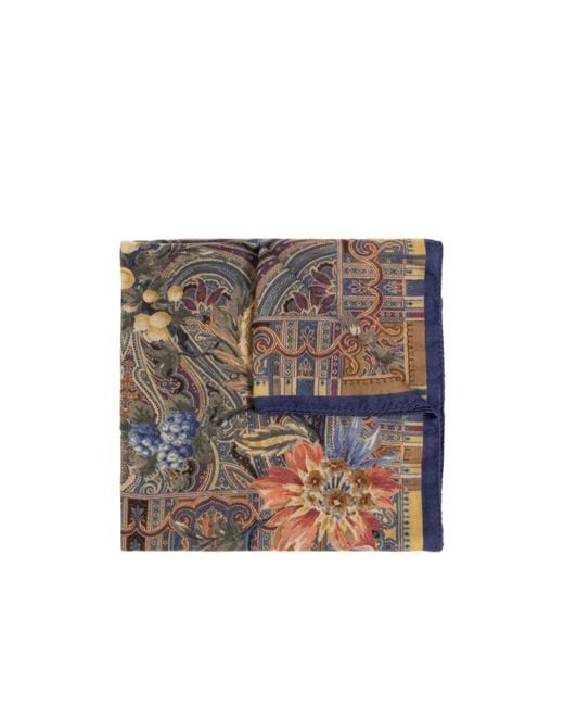 Etro Gray Patterned Scarf