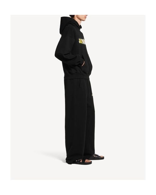 Balenciaga Black Messy Spray Baggy Sweatpants for men