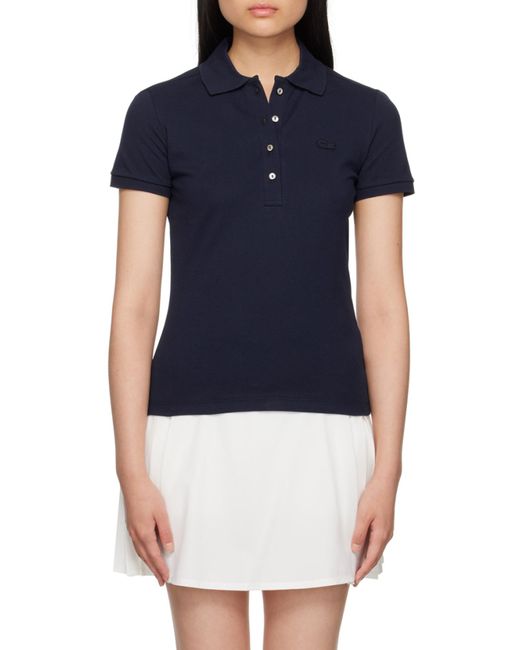Lacoste Blue L.12.D Slim Fit Stretch Mini Piqué Polo Shirt