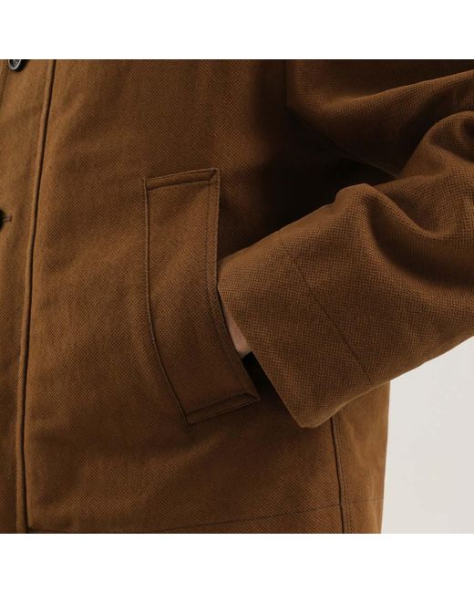 1989 STUDIO Brown Textured Button-Front Coat for men