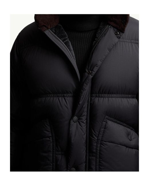 Moncler Blue Grenoble Sernur Button-Up Puffer Jacket for men
