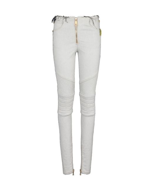 Balmain Gray Slim-Fit Ribbed Jeans