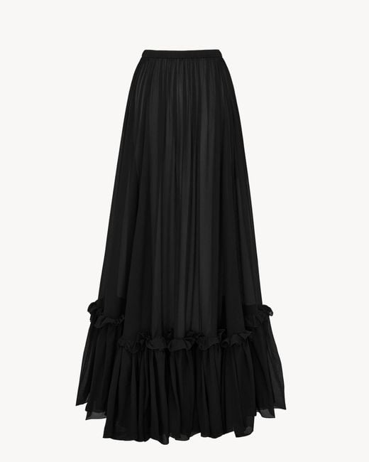 Saint Laurent Black Ruffled Skirt