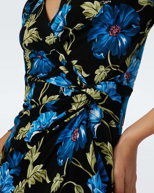 Diane von Furstenberg Blue Borris Midi Dress