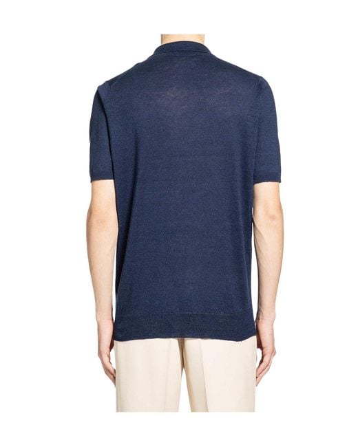 Lardini Blue Short-Sleeved Polo Shirt for men
