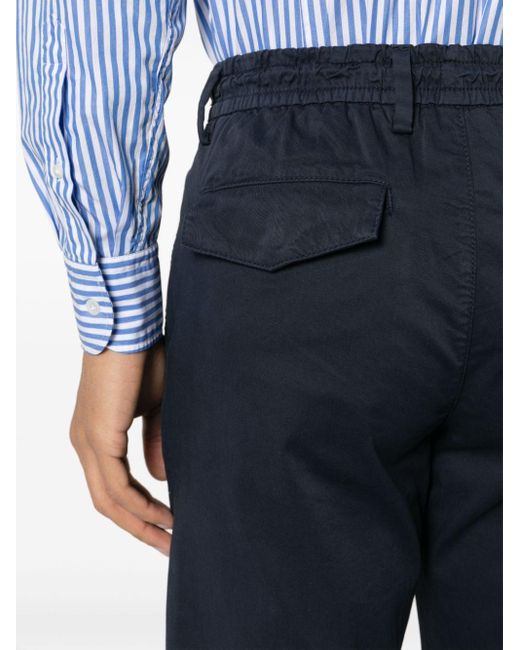 Eleventy Blue Drawstring-Waist Chino Trousers for men