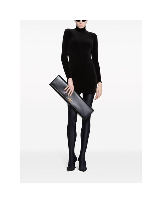 Balenciaga Blue Embellished-Logo High-Neck Mini Dress