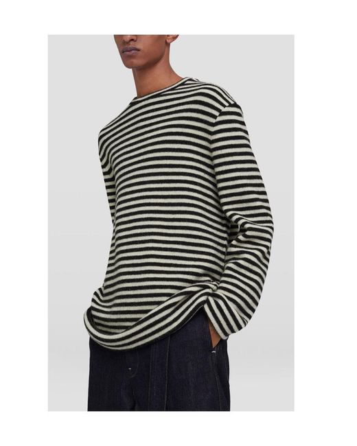 Jil Sander Black Striped Long-Sleeved T-Shirt for men