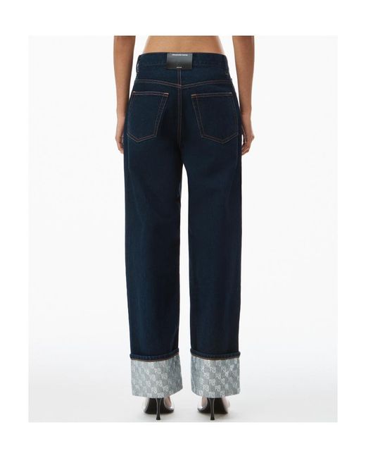 Alexander Wang Blue Middle Waist Straight Tube Jeans