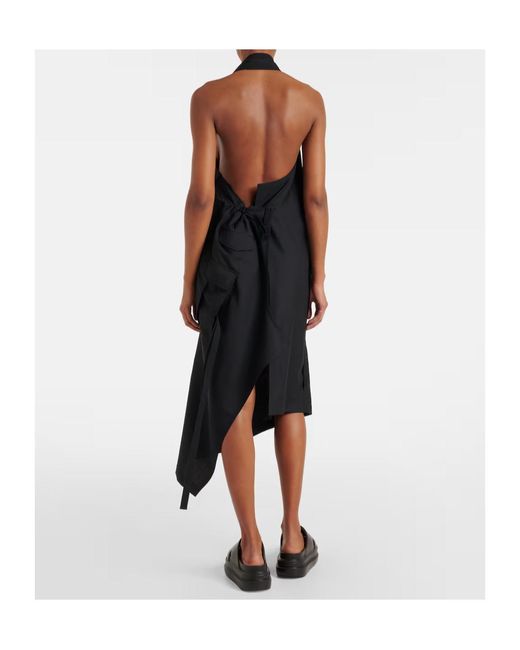 Junya Watanabe Black Halter Neck Midi Dress