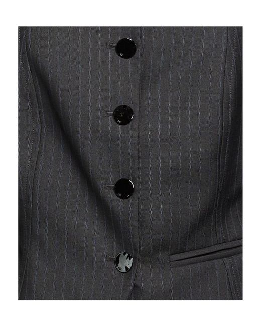 Ganni Black Charcoal Top Recycled Polyester, Viscose, Elastane