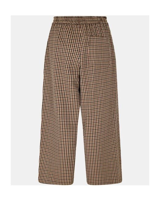 Weekend by Maxmara Brown Checked Straight-Leg Casual Pants